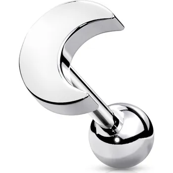 Piercing Piercingate Činka do ucha - měsíček - PNC00146 - Barva/Motiv: Stříbrná, Délka tyčky: 6 mm, Průměr tyčky: 1,2 mm