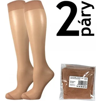 Dámské punčochy NYLON KNEE-SOCKS 2 páry 20 DEN punčochové podkolenky Lady B - SÁČEK