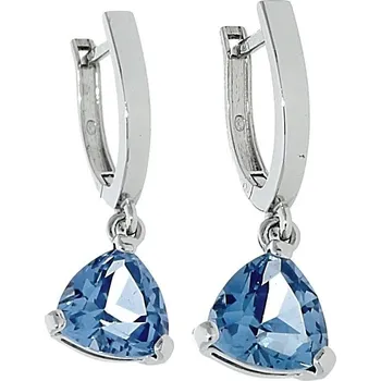 Náušnice Goldstore Náušnice s trojúhelníkovým modrým akvamarinem Váha: 2.90 g