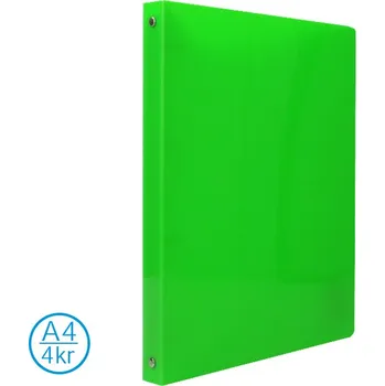 Pořadač 4 kroužkový A4 zelený LUMA