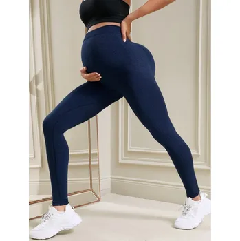 Dámské legíny Tvarující těhotenské legíny s pohodlným vysokým pasem Barva: modrá, Velikost: S