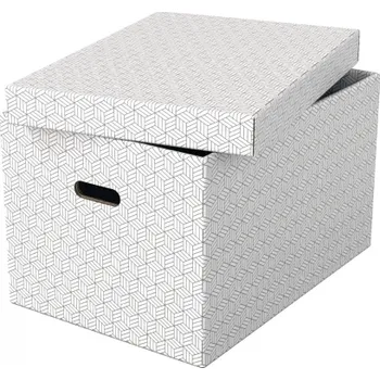 Úložný box Krabice úložná Esselte - L / bílá / 510 x 355 x 305 mm / s otvory / 3 ks