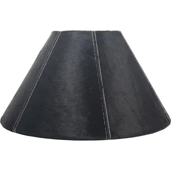 Stínidlo Kónické černé stínidlo lampy z hovězí kůže - Ø 39*Ø 16*23cm / E27