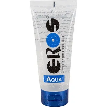 Lubrikační gel Lubrikační GEL AQUA EROS tuba 200ml (Jemný, intimní zvlhčovací gel (klouzavý). Je průhledný a bez zápachu. Hlavní složku tvoří voda, a proto se nelepí a nezanechává skvrny. Může být také používán společně s kondomem, nejedná se však o antikoncepční přípra