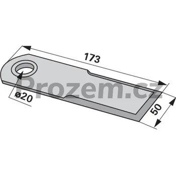 Pracovní nůž Nůž drtiče pro Claas, 173/4/50/20 mm, hladký, 7557850