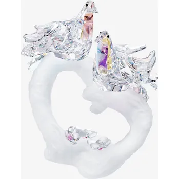 Skleněná figurka Věčná láska, holubice z českého křišťálu Preciosa