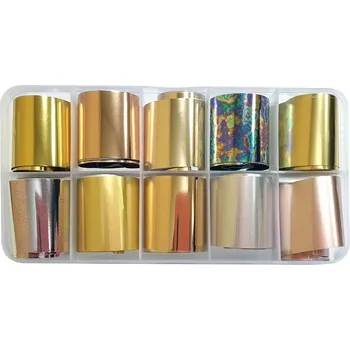 Fólie box č.5 - Bronz a zlato - 10 ks (2,4x100cm)