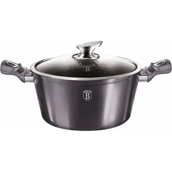 Hrnec Berlingerhaus BH-6892 Kastrol s poklicí s mramorovým povrchem 20 cm Carbon PRO Line