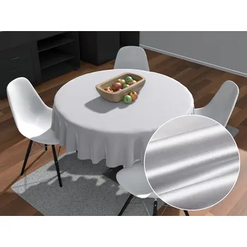 ubrus Saténový kulatý ubrus polyesterový Satén LUX-034 Světle stříbrný Ø 100 cm