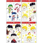 Okenní fólie vykukující mikulášské postavičky 30 x 42 cm (dekorační fólie na sklo - vánoční)