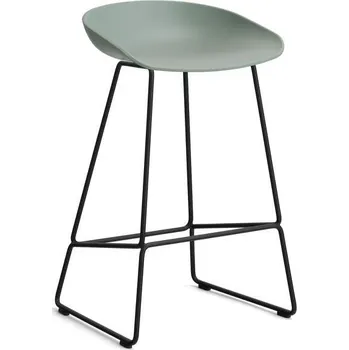 Barová židle HAY Barová stolička AAS 38 Low Black Powder Coated Steel, fall green