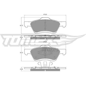 Brzdová destička Sada brzdových destiček, kotoučová brzda TOMEX Brakes TX 18-94