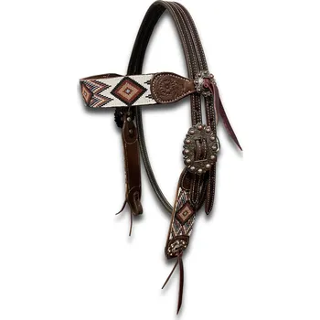 GVR Uzdečka white mix korálková materiál a barva: měděné kování