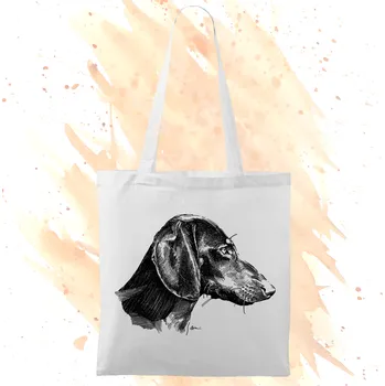 Plátěná taška - Jezevčík z profilu Barva: Bílá