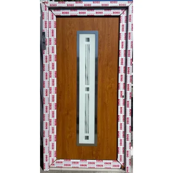 Vchodové dveře SOFT vchodové plastové dveře Monako , zlatý dub/bílá, 110x210 (vchodové plastové dveře )