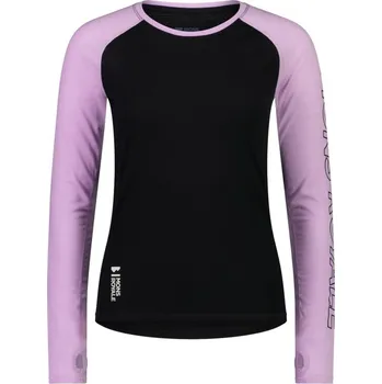 Triko merino Mons Royale Bella Tech LS WMNS orchid/black Černá S