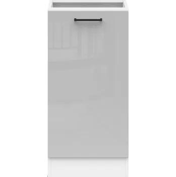 Kuchyňská skříňka Junona Line Tafla skříňka D1D/40/82 L, bílá/světle šedý lesk