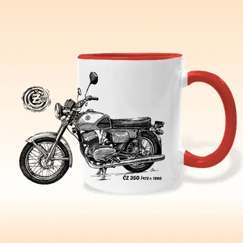 Hrnek - ČZ 350/472 r. 1980 Barva: Červená