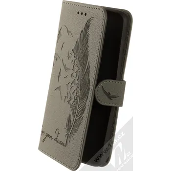 Pouzdro na mobilní telefon 1Mcz Scorcher Pírko 1 Book flipové pouzdro pro Xiaomi Redmi 8A tmavě šedá (dark grey)