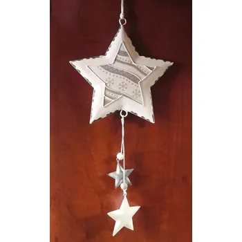 Vánoční dekorace Vánoční Dekorační hvězda k zavěšení (Plechové hvězdičky na zeď)