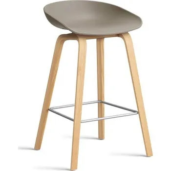 Barová židle HAY Barová stolička AAS 32 Low Lacquered Oak Veneer, khaki