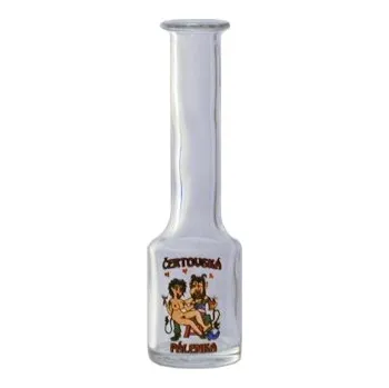 Sklenice Sklenička Komínek Strojový - 0.05 bezbarevná + obtisk Čertovská pálenka