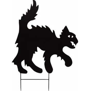 Party dekorace Halloween dekorace - Kovová silueta kočky, černá, 67cm