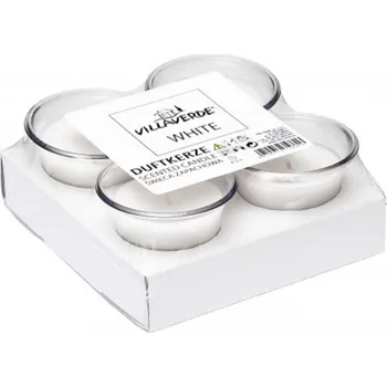 Svíčka VillaVerde čajové svíčky - White edition, 4ks