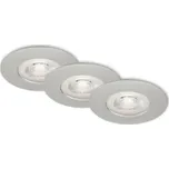 BRILONER 3ks sada LED vestavné svítidlo, pr. 9 cm, stmívatelné 5 W, matný chrom IP44 BRI 7047-034