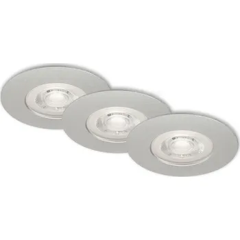 BRILONER 3ks sada LED vestavné svítidlo, pr. 9 cm, stmívatelné 5 W, matný chrom IP44 BRI 7047-034