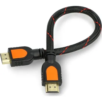Video kabel OEM Kabel HDMI - černý opletený - 0,5 m