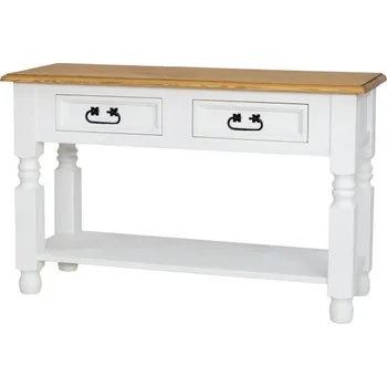 Konferenční stolek Rustikální konzolový stolek WHITE HOME MES09 Barevné provedení: Bílá patina K03 - světlý vosk K01