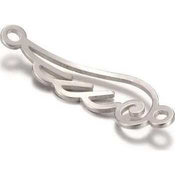 Přívěsek Přívěsek z nerezové oceli se dvěma očky-křídlo 32,5x10x1 mm