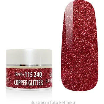 Umělé nehty UV/LED gel barevný - Copper glitter 5g