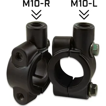 Zrcátko pro motocykl HS MOTO - Německo Sada hliníkových objímek pro uchycení zrcátek provedení: závit M10 pravý/M10 levý