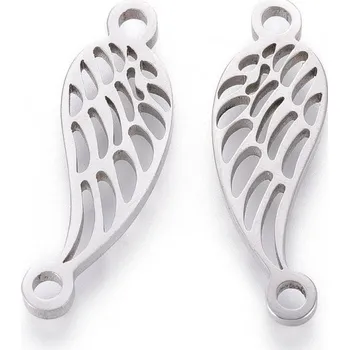 Přívěsek Přívěsek z nerezové oceli se dvěma očky-křídlo 21x7x1,5 mm