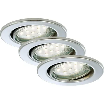 Bodové svítidlo BRILONER 3ks sada LED vestavné svítidlo, pr. 8,6 cm, 3 W, chrom BRI 7225-038