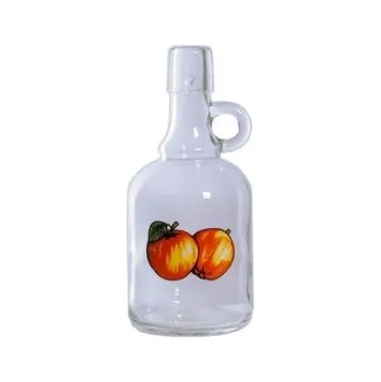 Láhev Láhev Gallone - 0.50 bezbarevná + obtisk jablka 2 červeno žluté