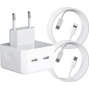 35W napájecí adaptér dvouportový USB-C + 2x usb-c / lightning kabel Délka: 1m