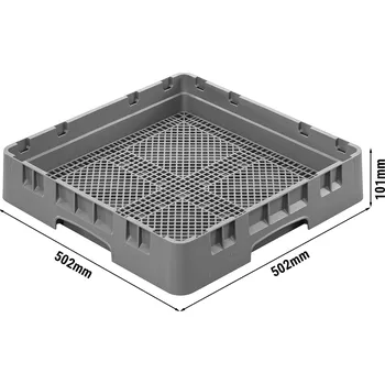 Příslušenství pro myčku G.Gastro CAMBRO | Koš na příbory CAMRACK® - 8 přihrádek - 500x500mm - jemně šedý