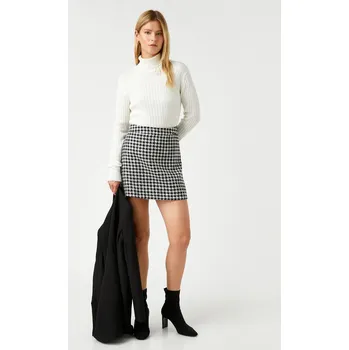 Dámská sukně Koton Mini sukně s vzorem páčidla Koton černá | šedá 2283643