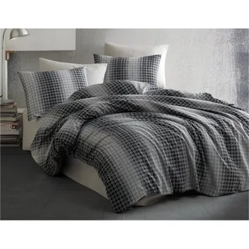 Povlečení Bavlněné povlečení Oberon Šedé > 220x200 + 2x 70x90 cm