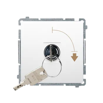 vypínač SIMON Basic BMP1K.01/11 Jednopólový spínač na klíč - 2 poziční„0-I” (strojek s krytem) 5A 250V, na p