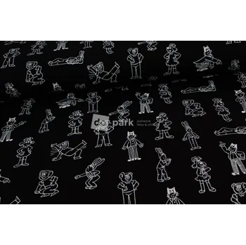 Teplákovina - Čtyřlístek - černá - 999