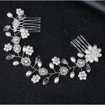 Ozdoba do vlasů B-TOP Hřeben do vlasů květy s kamínky