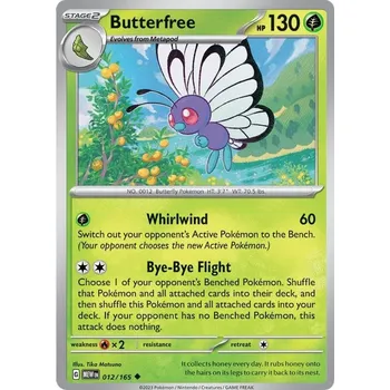 Karetní hra Butterfree 012/165 - Scarlet & Violet 151 Typ karty: Reverse Holo