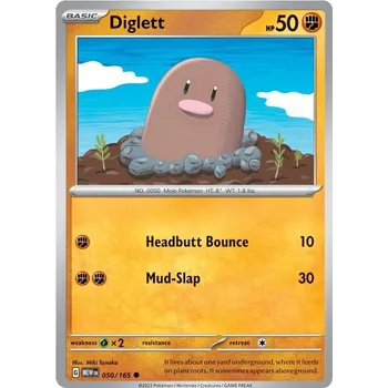Karetní hra Diglett 050/165 - Scarlet & Violet 151 Typ karty: Non-Holo