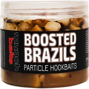 Návnadová surovina Boosterované Ořechy Munchbaits Boosted Brazils 450ml