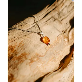 Náhrdelník Řetízek Karneol stříbrný Ag925 - Bohovibes 0150809