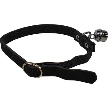 obojek pro kočku HUHUBAMBOO obojek CAT semišový 1 x 30 cm, černý